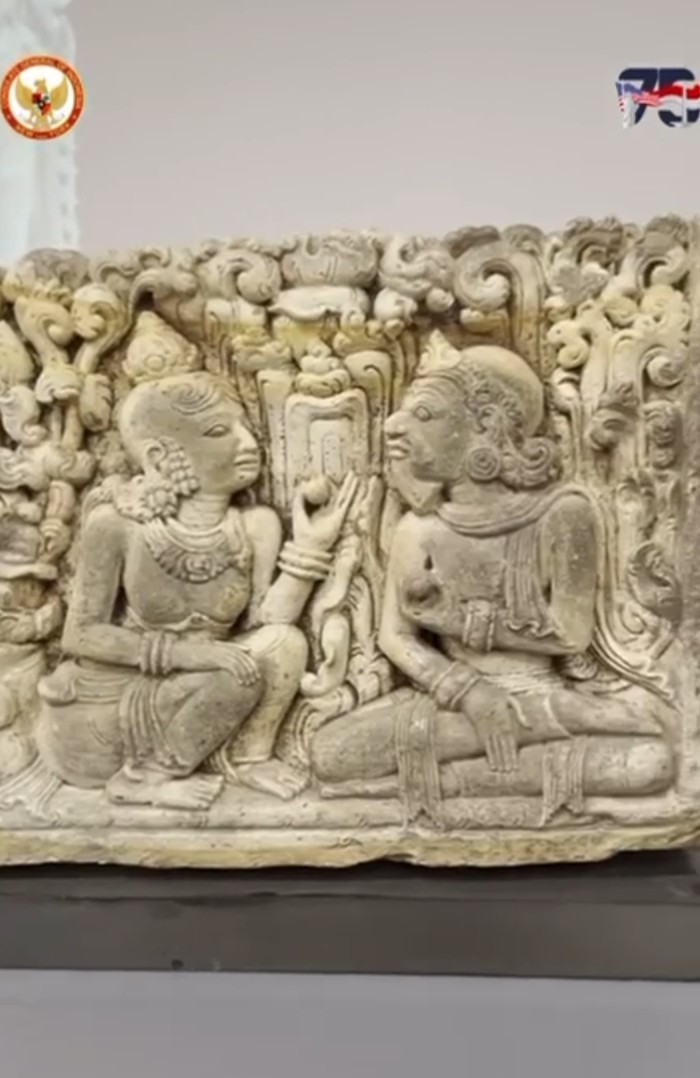 Artefak era Majapahit yang dicuri sampai New York. (Sumber: Instagram KJRI New York)