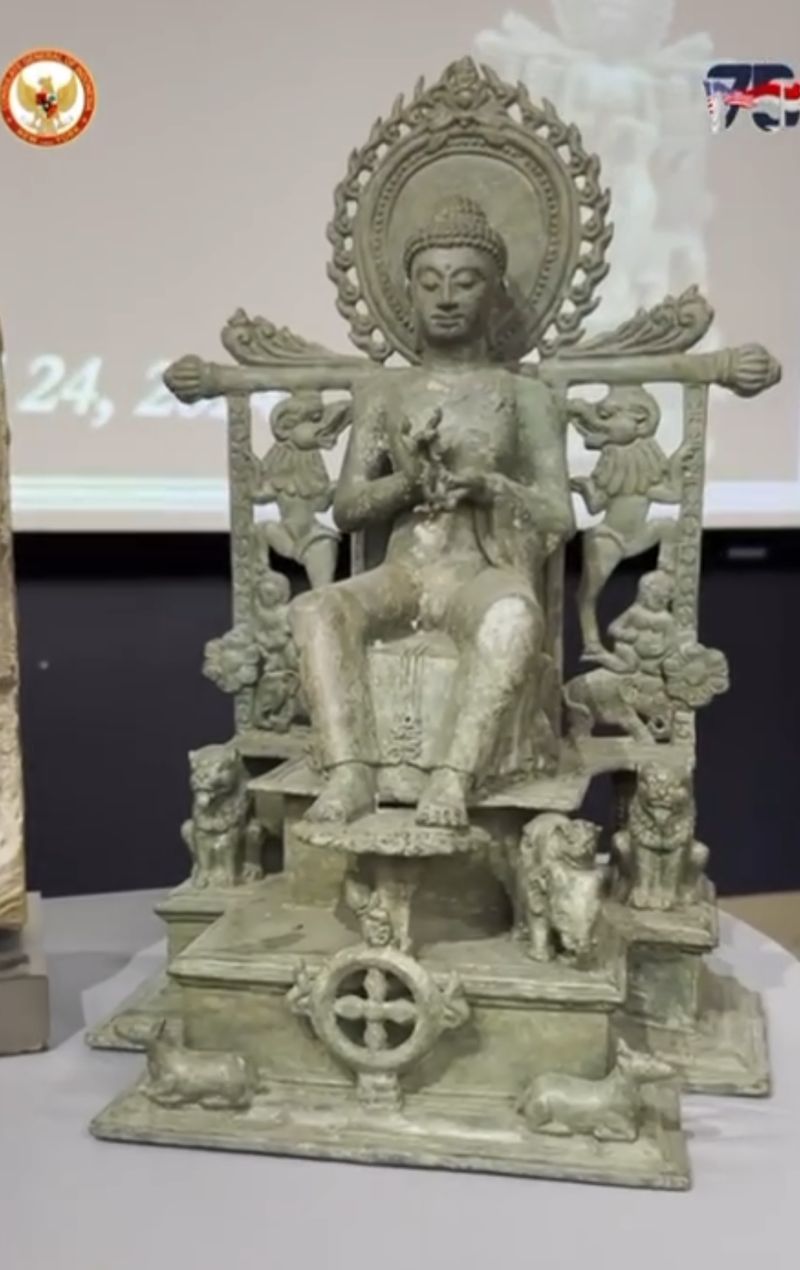 Artefak era Majapahit yang dicuri sampai New York. (Sumber: Instagram KJRI New York)