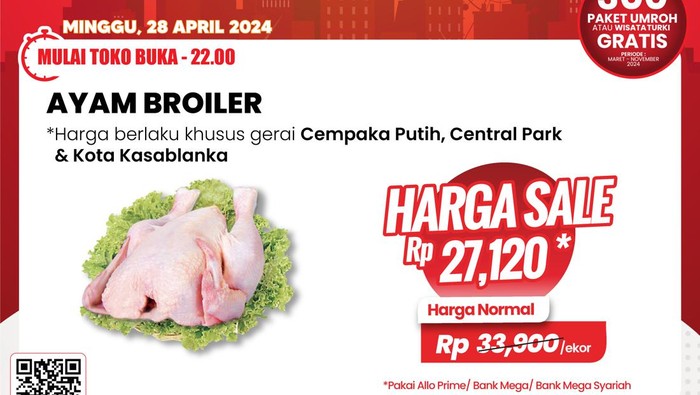 Beli Daging Ayam Broiler di Transmart Full Day Sale Mulai Rp 27 Ribuan