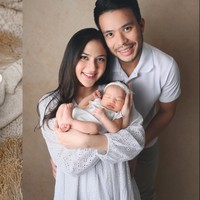 Potret baby Kyarra bersama kedua orangtuanya, Jessica Mila dan Yakup Hasibuan. Baby Kyarra tampak tertidur pulas di gendongan sang bunda. Foto: Instagram/@jscmila