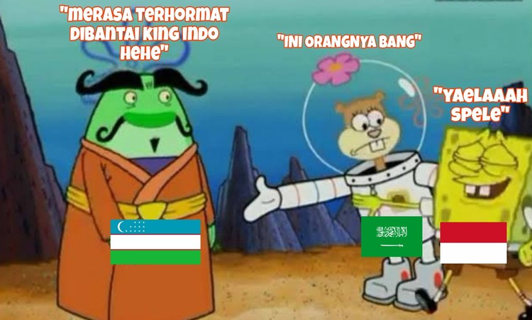 Jelang pertandingan semifinal Piala Asia U-23 Indonesia Vs Uzbekistan, deretan meme pun hadir untuk memeriahkan kompetisi ini di dunia maya. Berikut meme lucu Uzbekistan tantang Indonesia.