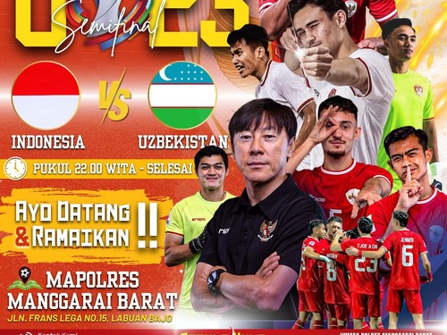 Polres Manggarai Barat menggelar nobat Timnas Indonesia Vs Uzbekistan di babak semifinal Piala Asia U-23 Qatar.