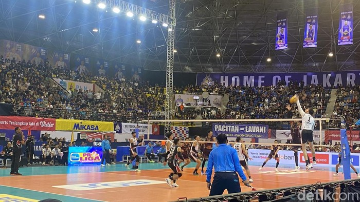 Laga Jakarta LavAni Allo Bank vs Palembang Bank Sumsel Babel, Minggu (28/4/2024).