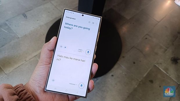 Galaxy AI Bisa Bahasa Indonesia, Bisa Pakai Bahasa Gaul. (CNBC Indonesia/Novina Putri Bestari)