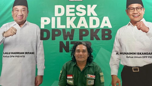 Ketua Desk Pilkada DPW PKB NTB, Ali Sukra, saat ditemui di Gus Muhaimin Center, Mataram, Senin (29/4/2024).
