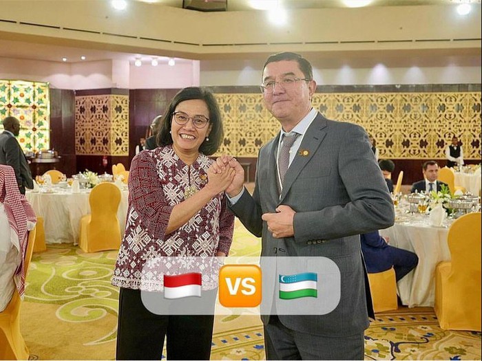 Menkeu Sri Mulyani Indrawati dan Menkeu Uzbekistan