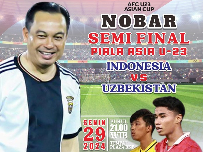 Nobar Indonesia Vs Uzbekistan di BKB Palembang