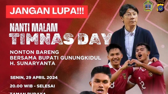 Nobar semifinal Piala Asia U-23 di Gunungkidul.