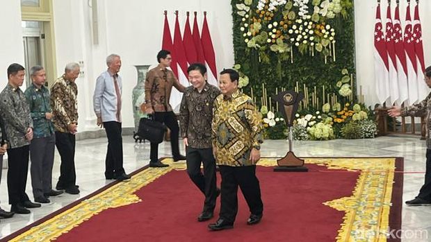 Prabowo Subianto dan Lawrence Wong di Istana Bogor