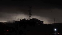 Awan hitam menyelimuti kota Guangzhou sesaat sebelum badai tornado.