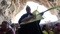 Dalam misa Minggu Palma itu, umat membawa daun-daun palem (palma) untuk diberkati.