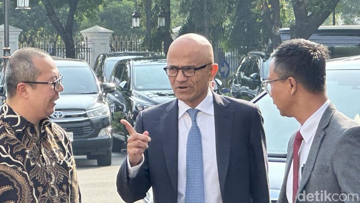 CEO Microsoft Satya Nadella di Istana (Isal Mawardi/detikcom)