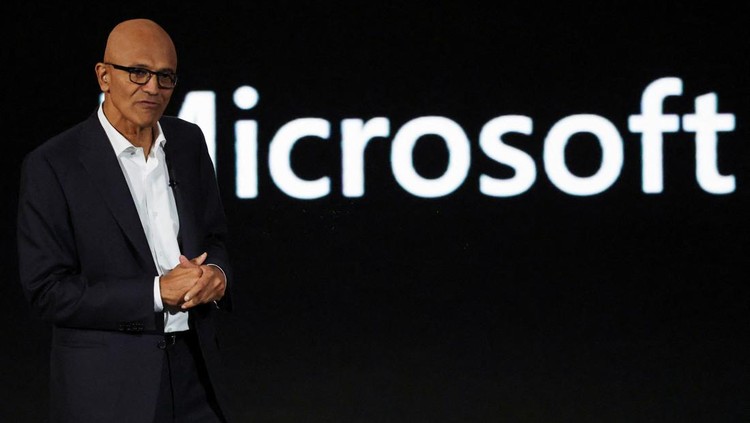 Executive Chairman and CEO of Microsoft Corporation Satya Nadella speaks during the 