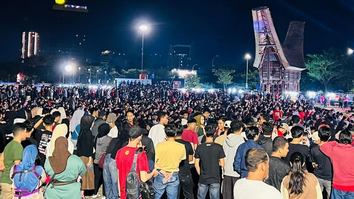 Nobar semifinal Piala Asia U-23 2024 Indonesia Vs Uzbekistan di CPI Makassar.