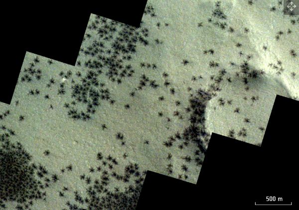 Penampakan ratusan 'laba-laba' di Mars