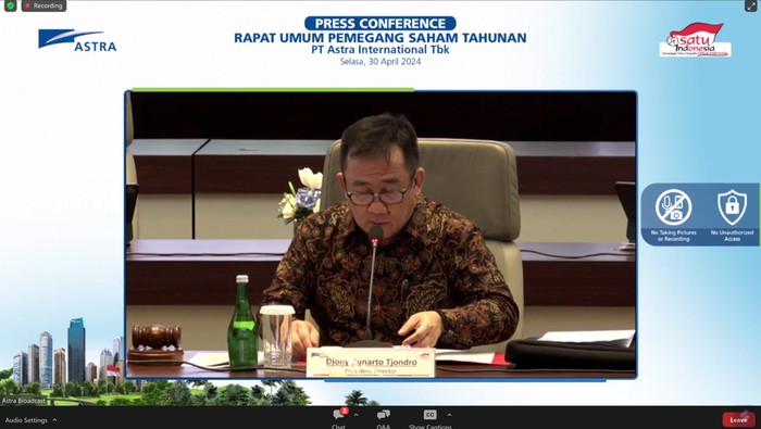 Presiden Direktur Astra International Djony Bunarto Tjondro