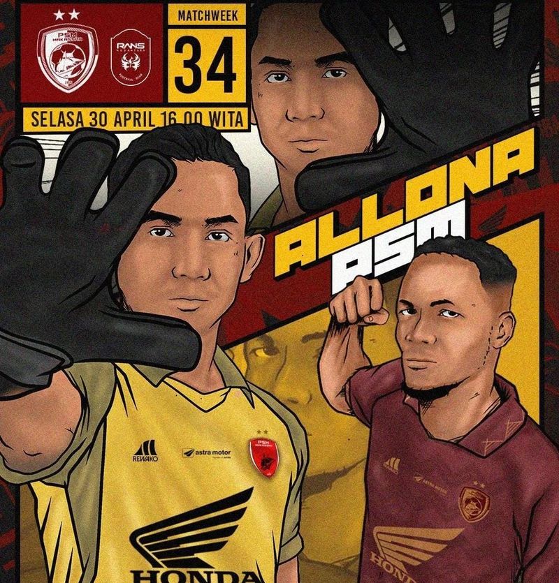 PSM Makassar Vs Rans Nusantara FC dalam pekan ke-34 Liga 1 2023/2024 di Stadion Batakan.