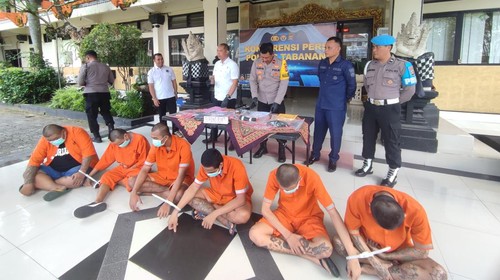 Rilis kasus pengedar narkoba di Polres Tabanan, Selasa (30/4/2024).