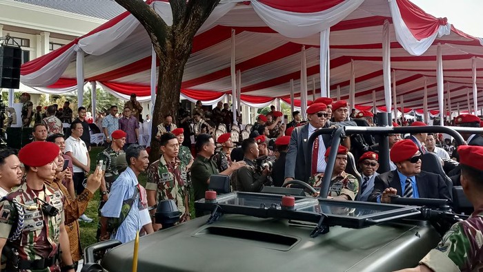 Suasana HUT ke-72 Kopassus di Mako Kopassus, Cijantung, Jaktim, Selasa (30/4/2024).