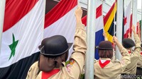 Sebanyak 109 bendera negara KAA ini diturunkan pada, Selasa, 30 April 2024. (Foto: Wisma Putra/detikJabar)