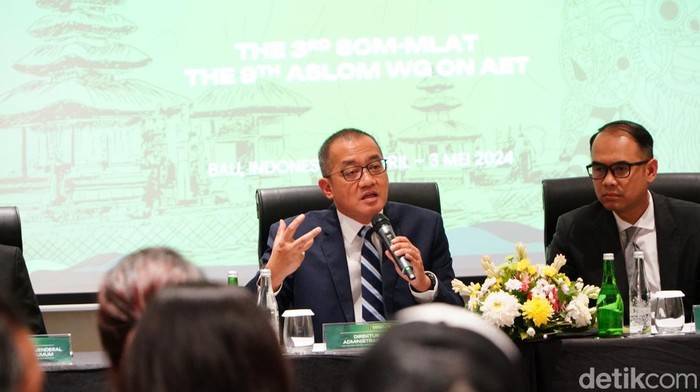 Dirjen Administrasi Hukum Umum Kemenkumham Cahyo Rahardian Muzhar di Jimbaran, Badung, Bali, Selasa (30/4/2024).