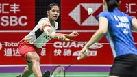 Ester Nurumi Tri Wardoyo kalah dengan tiga gim 21-14, 20-22, 18-21.