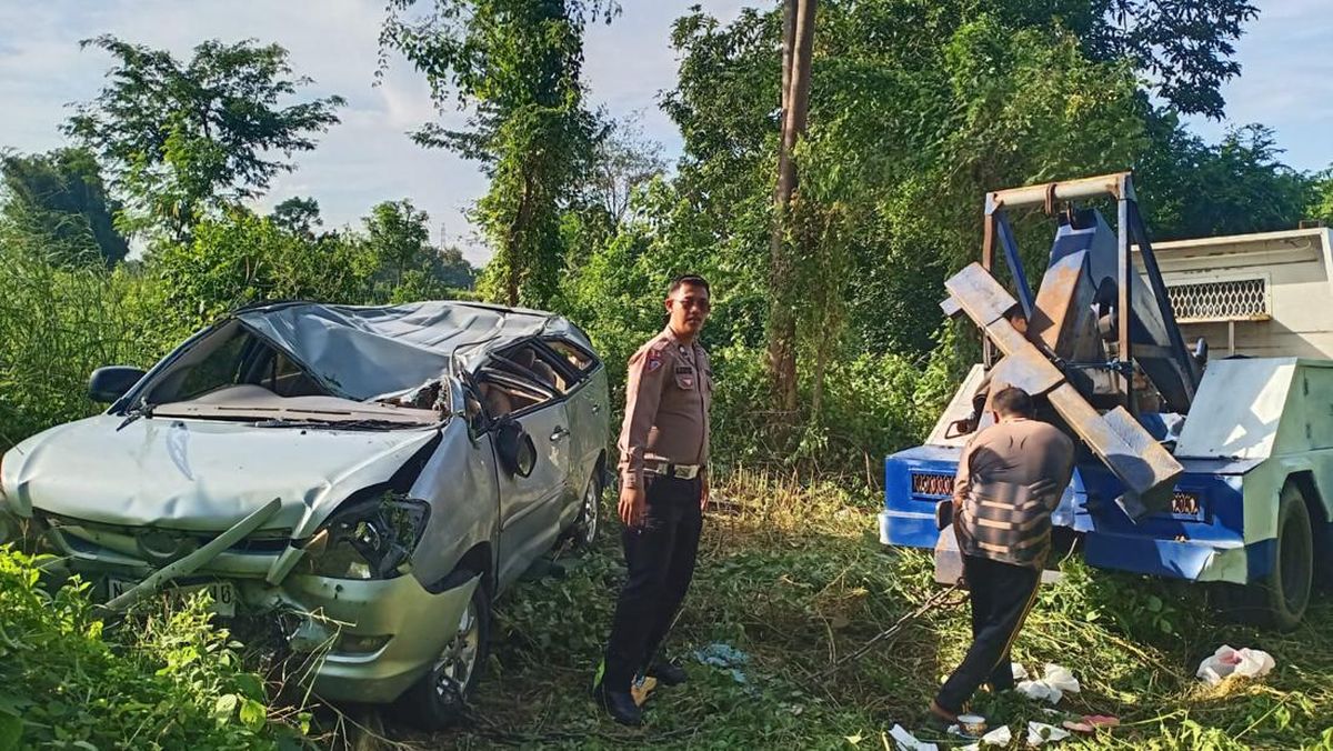 Mobil Latihan Mengemudi Terguling di Tanjung Selor, Tidak Ada Korban Jiwa