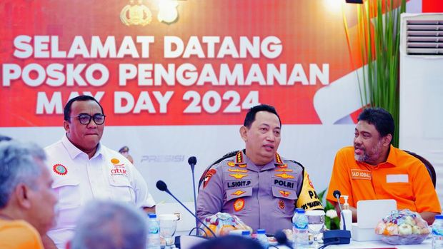 Kapolri bersama pimpinan serikat buruh