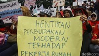 Sejumlah isu disuarakan seperti pengesahan RUU PRT hingga perlindungan pekerja rumah tangga.