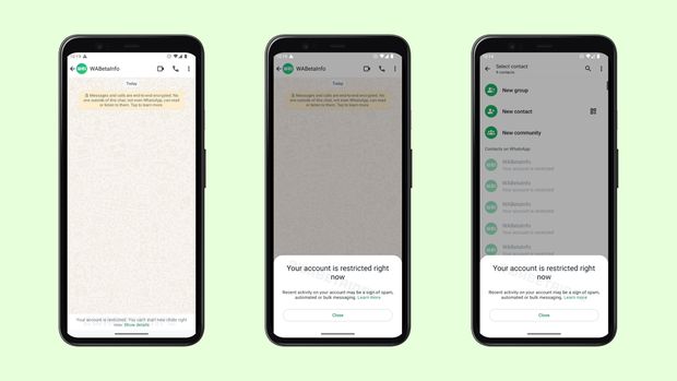 Fitur pembatasan akun di WhatsApp
