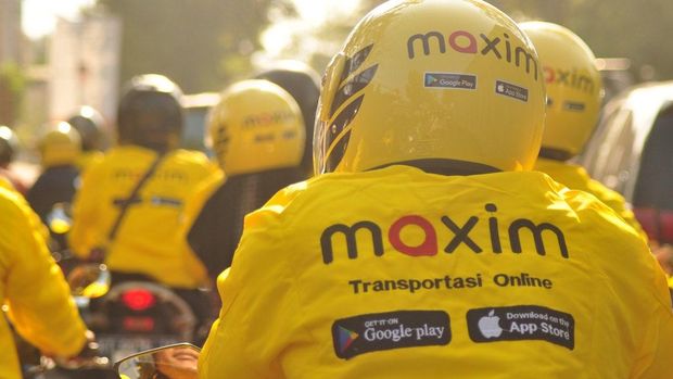 Ilustrasi driver ojol Maxim. Foto diunggah Kamis (2/5/2024).