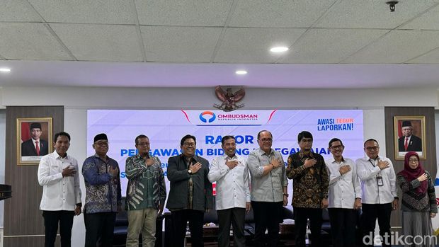 Ketua Ombudsman RI Mokhammad Najih saat Rapat Koordinasi Pengawasan Bidang Kepegawaian (Gisella/detikcom)