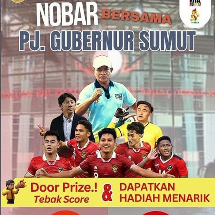 Nobar Timnas Indonesia vs Irak di Rumah Dinas Pj Gubsu. (Foto: Dok. Instagram @hassanudin.id)