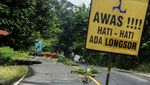 Ruas Jalan Nasional Lebak-Bogor Amblas, Begini Kondisinya