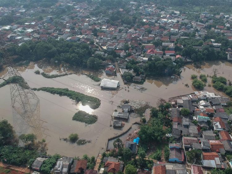 Foto Udara Banjir di Cipayung Depok, Sudah 5 Bulan Tak Kunjung Surut