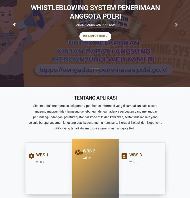 Whistle Blowing System (WBS).