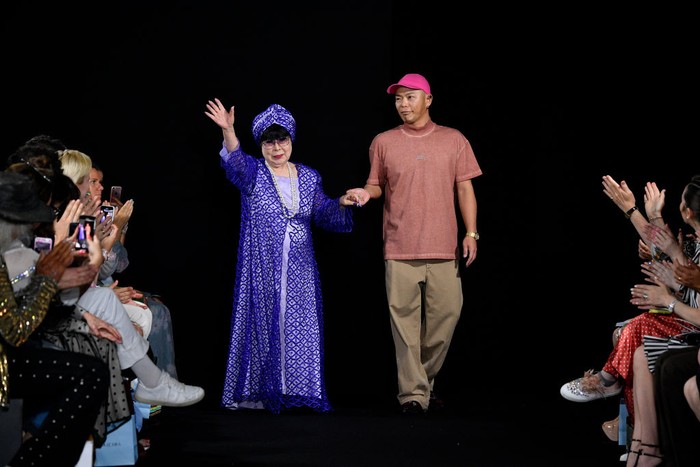 TOKYO, JAPAN - MARCH 07:   A model walks the runway during Yumi Katsura New Japanese Wedding at Meiji Kinenkan on March 7, 2023 in Tokyo, Japan.  (Photo by Jun Sato/WireImage)