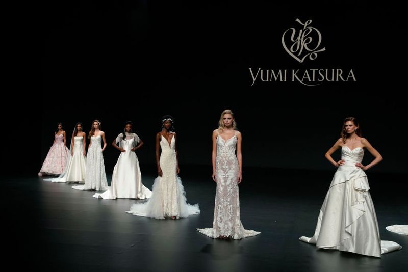 BARCELONA, SPAIN – September 20: A model walks the runway during the Yumi Katsura show as part of the Valmont Barcelona Bridal Fashion Week 2020 on September 20, 2020 in Barcelona, Spain. (Photo by Estrop/Getty Images)