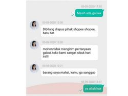 Chat Kocak Penjual Sombong dan Pelanggan, Ampun Deh