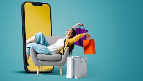 Ilustrasi Belanja Online atau Belanja Offline