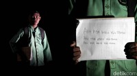 Anggi, pelajar kelas 6 SD menyampaikan harapannnya agar dapat belajar dengan nyaman.  