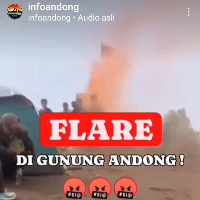 Video viral flare di Gunung Andong Magelang