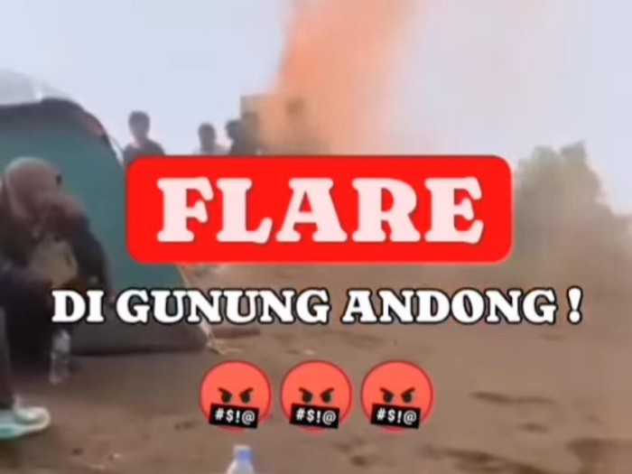 Video viral flare di Gunung Andong Magelang