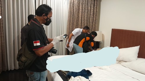 WN Australia tewas di kamar 216 Hotel Griya Santrian, Denpasar, Kamis (2/5/2024). (Dok. Polresta Denpasar)