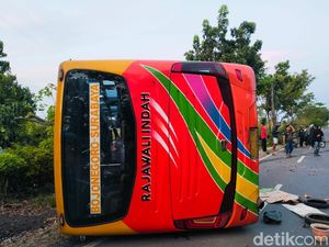 Kecelakaan Bus Rajawali Indah Tabrak Motor di Bojonegoro, 2 Tewas