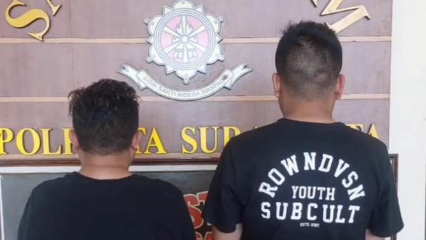 Dua pelaku perundungan saat diamankan di Polresta Solo