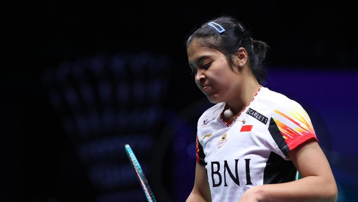 Gregoria Mariska Tunjung dikalahkan Chen Yufei di laga pertama final Piala Uber 2024.