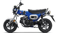 Warna baru Honda Dax 125 ini disebut sebagai Pearl Glittering Blue. Warna ini mencerminkan kesejukan dengan warna biru berkilauan yang ikonik dan eye-catching. Foto: Dok. Honda Thailand