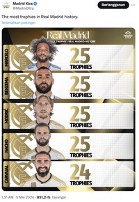 Meme Real Madrid juara Liga Spanyol 2023-2024