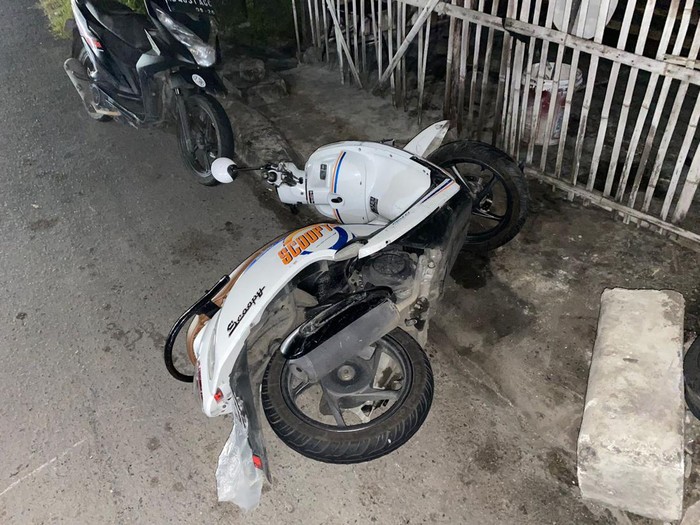 Motor Scoopy misterius ditemukan warga di Jonggrangan, Klaten Utara, Minggu (5/5/2024).